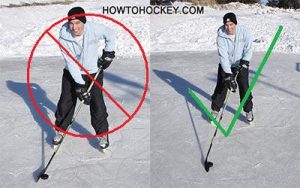 This is the proper way to hold the stick when you are stickhandling