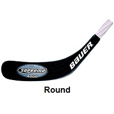 Hockey stick blade with round toe